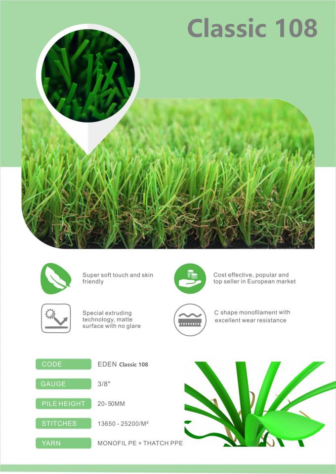 Tự nhiên nhìn thương mại Thảm cỏ nhân tạo thương mại Thảm cỏ tổng hợp Bãi cỏ sinh thái Sao lưu có thể tái chế 0